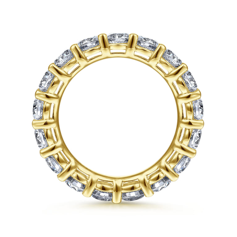 Eternity Band Wedding Ring in 14k Yellow Gold with Round Natural Diamond at Gabriel & Co. - Shot 2