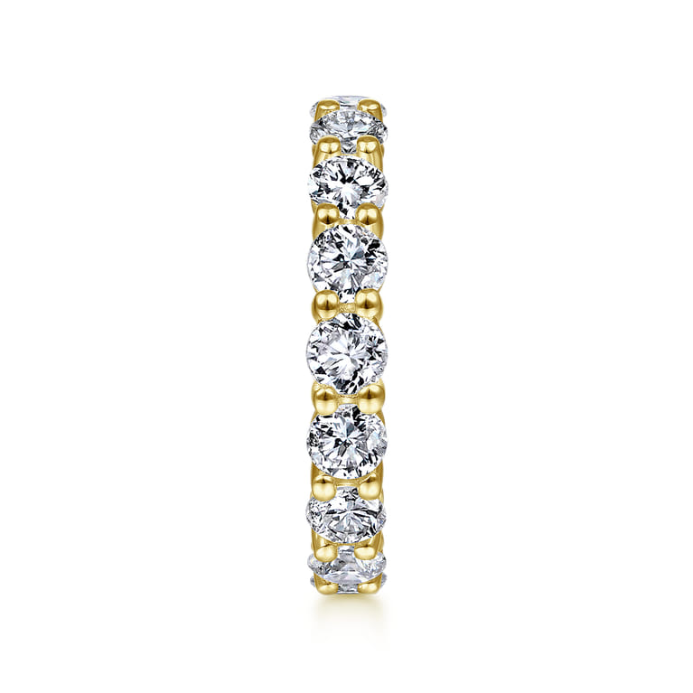 Eternity Band Wedding Ring in 14k Yellow Gold with Round Natural Diamond at Gabriel & Co. - Shot 4