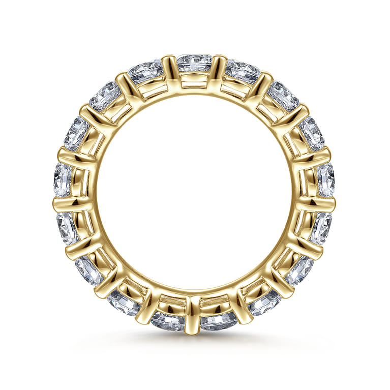 Eternity Band Wedding Ring in 14k Yellow Gold with Round Natural Diamond at Gabriel & Co. - Shot 2