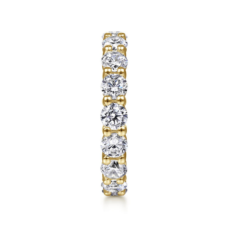 Eternity Band Wedding Ring in 14k Yellow Gold with Round Natural Diamond at Gabriel & Co. - Shot 4