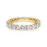 Eternity Band Wedding Ring in 14k Yellow Gold with Round Natural Diamond at Gabriel & Co.
