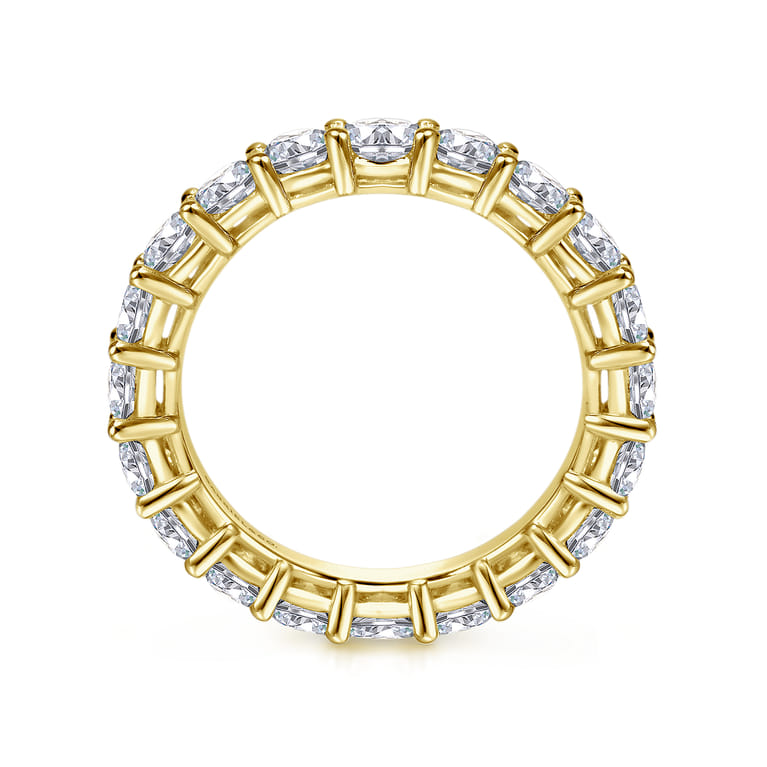 Eternity Band Wedding Ring in 14k Yellow Gold with Round Natural Diamond at Gabriel & Co. - Shot 2