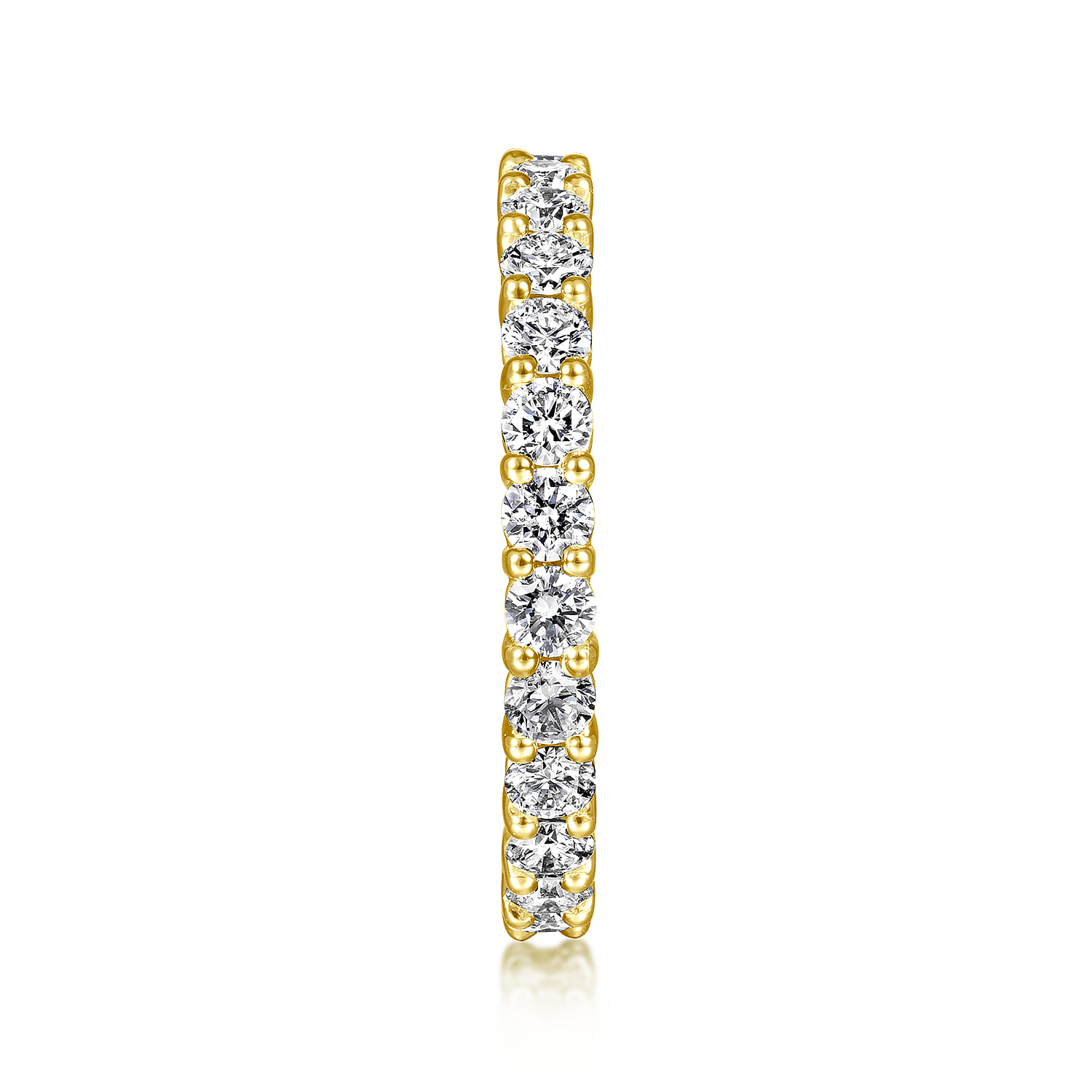 Eternity Band Wedding Ring in 14k Yellow Gold with Round Natural Diamond at Gabriel & Co. - Shot 4
