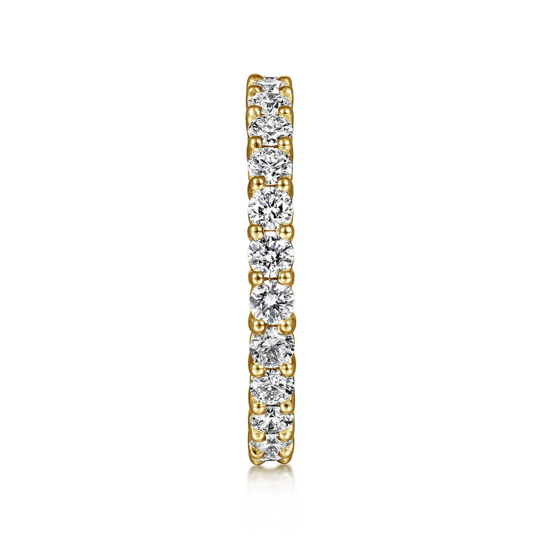 Eternity Band Wedding Ring in 14k Yellow Gold with Round Natural Diamond at Gabriel & Co. - Shot 4