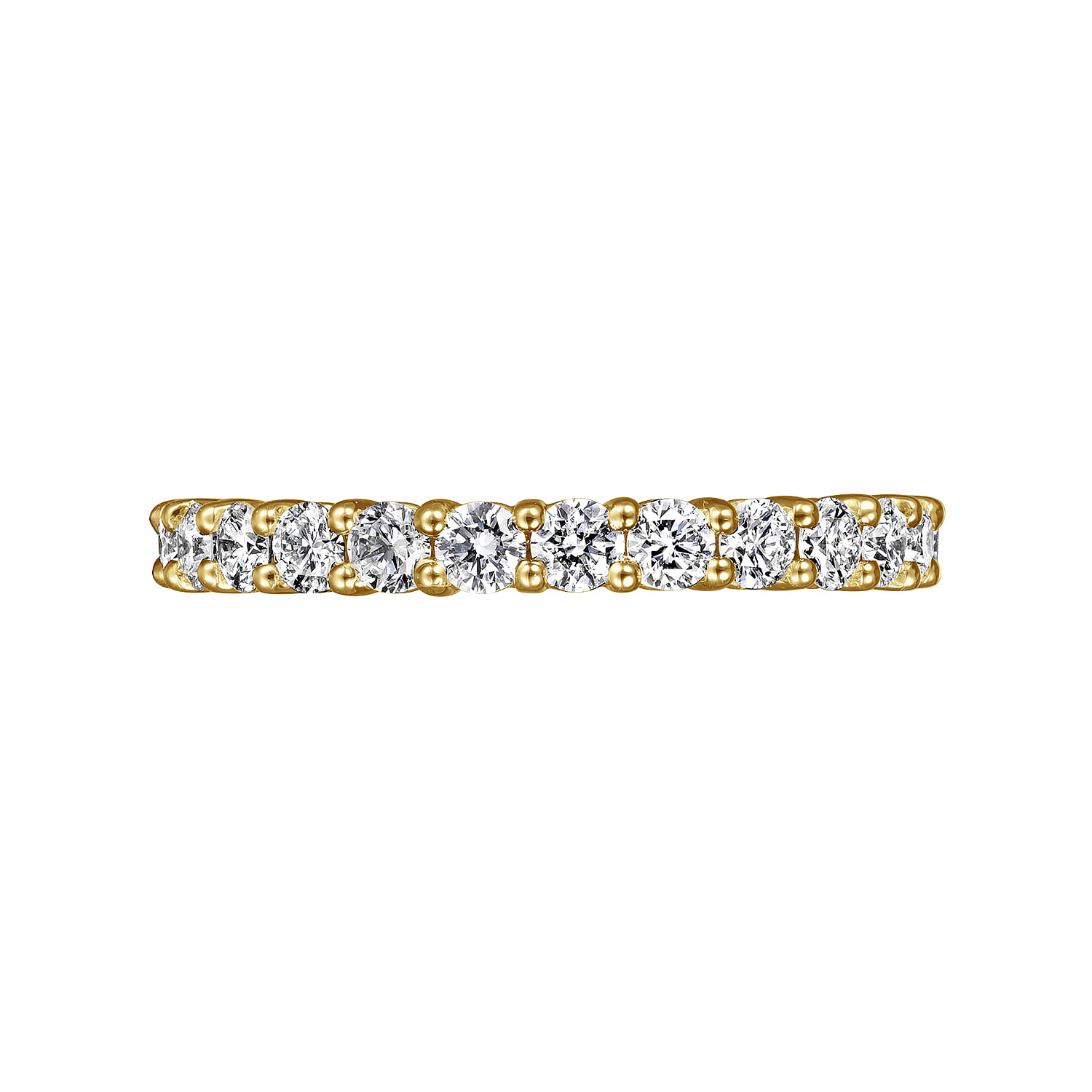 Eternity Band Wedding Ring in 14k Yellow Gold with Round Natural Diamond at Gabriel & Co. - Shot 5