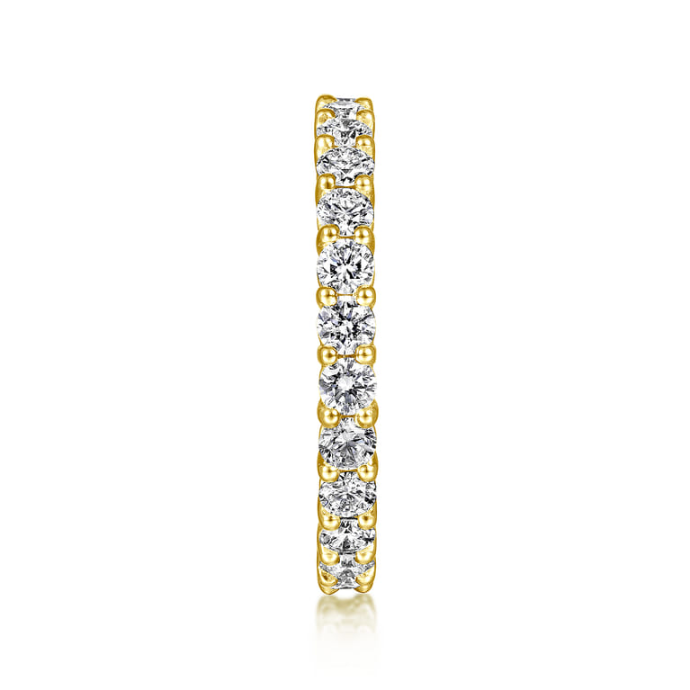 Eternity Band Wedding Ring in 14k Yellow Gold with Round Natural Diamond at Gabriel & Co. - Shot 4