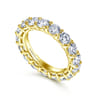 Eternity Band Wedding Ring in 14k Yellow Gold with Round Natural Diamond at Gabriel & Co.