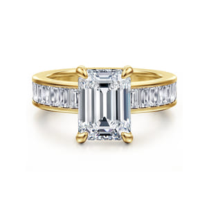 Bassia - 14K Yellow Gold Emerald Cut Diamond Engagement Ring
