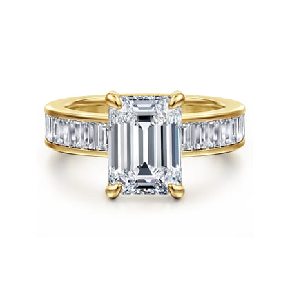 Bassia - 14K Yellow Gold Emerald Cut Diamond Engagement Ring