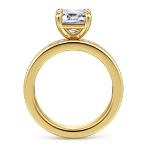 Bassia - 14K Yellow Gold Emerald Cut Diamond Engagement Ring