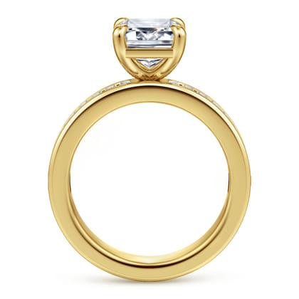 Bassia - 14K Yellow Gold Emerald Cut Diamond Engagement Ring