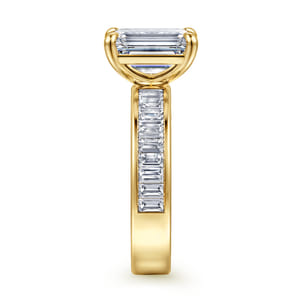 Bassia - 14K Yellow Gold Emerald Cut Diamond Engagement Ring