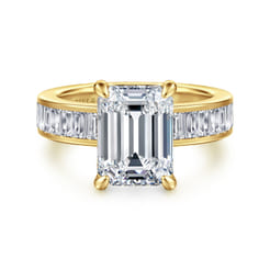 Bassia - 14K Yellow Gold Emerald Cut Diamond Engagement Ring