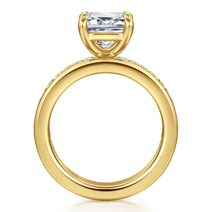 Bassia - 14K Yellow Gold Emerald Cut Diamond Engagement Ring