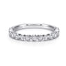 Straight Wedding Ring in 14k White Gold with Round Natural Diamond at Gabriel & Co.