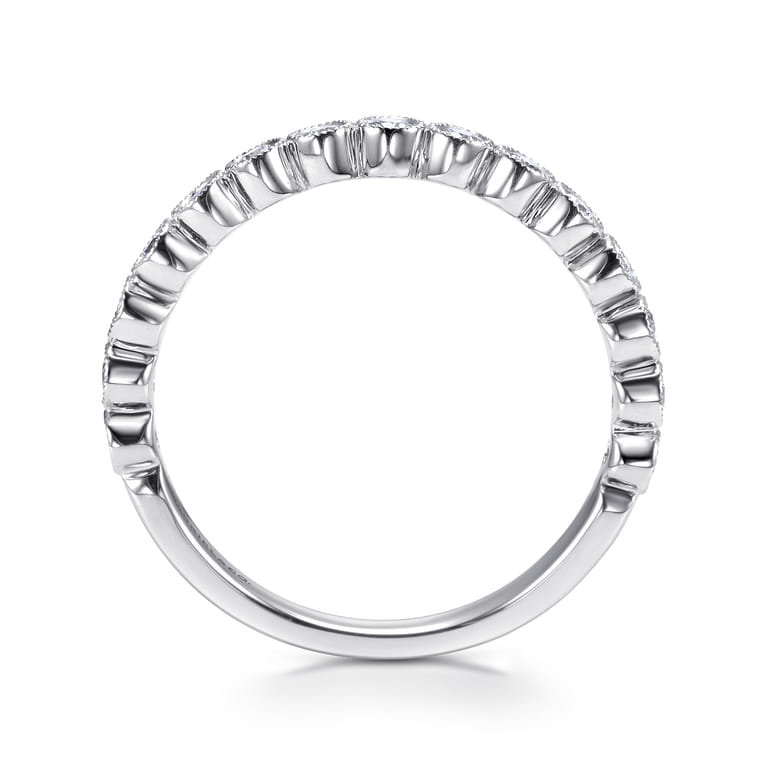 Straight Wedding Ring in 14k White Gold with Round Natural Diamond at Gabriel & Co. - Shot 2