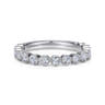 Straight Wedding Ring in 14k White Gold with Round Natural Diamond at Gabriel & Co.