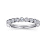 Straight Wedding Ring in 14k White Gold with Round Natural Diamond at Gabriel & Co.