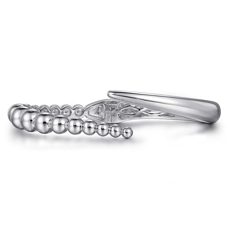 Beaded Bangle Bracelet Bypass 925 Sterling Silver Bujukan - Shot 1