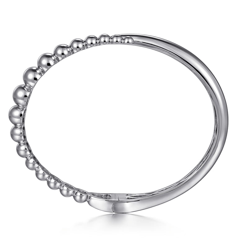 Beaded Bangle Bracelet Bypass 925 Sterling Silver Bujukan - Shot 3