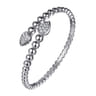 Beaded Bangle Bracelet Bypass 925 Sterling Silver White Sapphire Bujukan