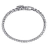 Beaded Bangle Bracelet Bypass 925 Sterling Silver White Sapphire Bujukan