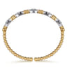 Beaded Bangle Bracelet Cuff 14K White and Yellow Gold Diamond 0.75ct Bujukan - 0.75 ct