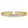Beaded Bangle Bracelet Cuff 14K Yellow Gold Diamond 0.55ct Bujukan - 0.6 ct