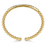 Beaded Bangle Bracelet Cuff 14K Yellow Gold Diamond 0.55ct Bujukan - 0.6 ct