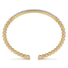 Beaded Bangle Bracelet Cuff 14K Yellow Gold Diamond 0.75ct Bujukan - 0.75 ct
