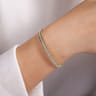 Beaded Bangle Bracelet Hard Cuff 14K White and Yellow Gold Diamond 0.35ct Bujukan - 0.35 ct
