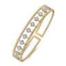 Beaded Bangle Bracelet Hard Cuff 14K Yellow Gold Diamond 0.73ct Bujukan - 0.73 ct