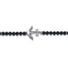 Beaded Bracelet Anchor 925 Sterling Silver Onyx 4mm