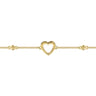 Beaded Chain Bracelet Heart 14K Yellow Gold Bujukan