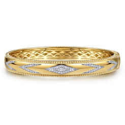 Beaded-Closed-Bangle-Bracelet-14K-Yellow-Gold-Diamond-0.35ct-Bujukan1