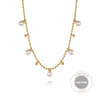 Beaded Layered Necklace Droplet 14K Yellow Gold Pearl Bujukan