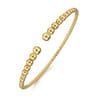 Beaded Open Bangle Bracelet 14K Yellow Gold Bujukan