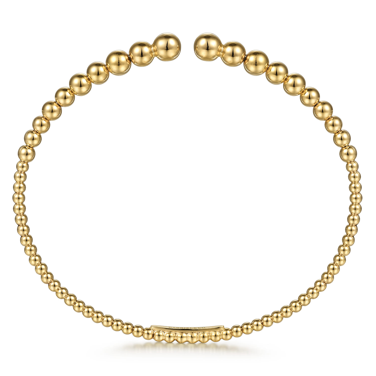 Beaded Open Bangle Bracelet 14K Yellow Gold Bujukan - Shot 3