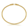 Beaded Open Bangle Bracelet 14K Yellow Gold Diamond 0.24ct Bujukan - 0.24 ct