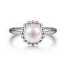 Beaded Signet Ring 925 Sterling Silver Pearl Bujukan
