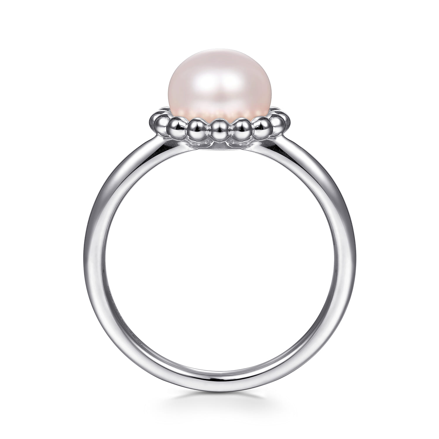 Beaded Signet Ring 925 Sterling Silver Pearl Bujukan - Shot 2