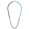 Beaded Wrap Bracelet and Necklace 925 Sterling Silver Turquoise Onyx and Tiger Eye