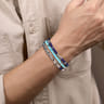 Beaded Wrap Bracelet and Necklace 925 Sterling Silver Turquoise and Lapis