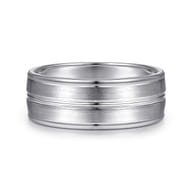 Beaux - 14K White Gold 8mm - Men's Wedding Band in Satin Finish
