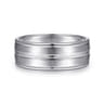Beaux - 14K White Gold 8mm - Men's Wedding Band in Satin Finish