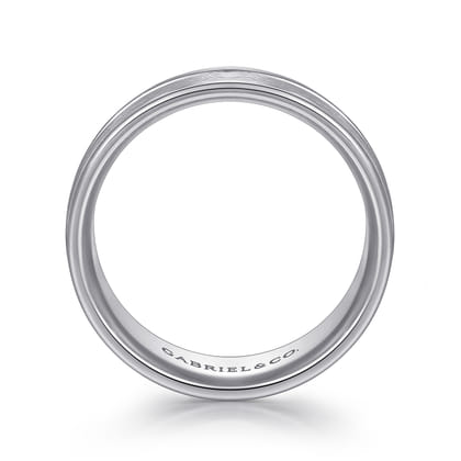 Beaux - 14K White Gold 8mm - Men's Wedding Band in Satin Finish
