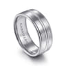 Beaux - 14K White Gold 8mm - Men's Wedding Band in Satin Finish