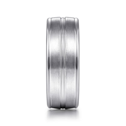 Beaux - 14K White Gold 8mm - Men's Wedding Band in Satin Finish