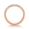 Beaux - 14K White-Rose Gold 8mm - Two Tone Men's Wedding Band in Satin Finish