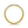 Beaux - 14K White-Yellow Gold 8mm - Two Tone Men's Wedding Band in Satin Finish